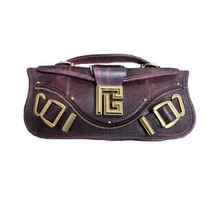 Balmain Blaze Croc-Embossed Karung Snake Skin & Lambskin Lining NWT Crossbody